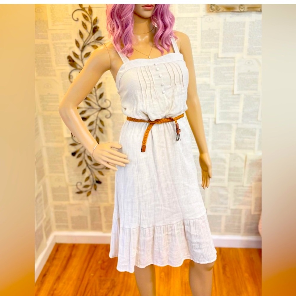 🎩-Naïf Pin tuck midi dress